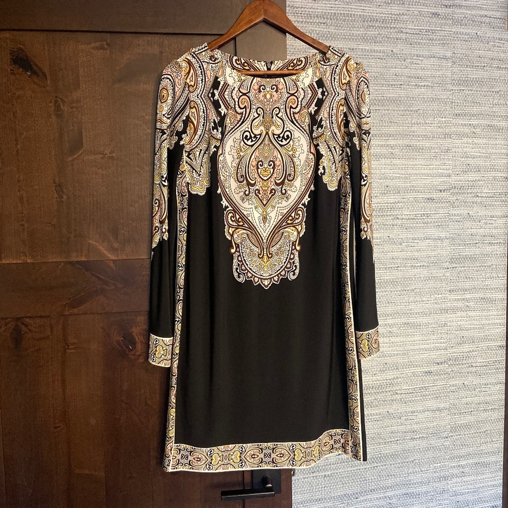 Donna Morgan Paisley Black Dress
